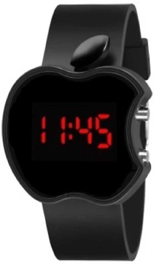 Qaliba Digital Black Dial Black Strap Watch For Boys And Girls