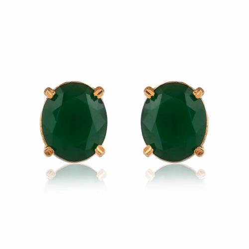 Avisha Designer Gold Plated Sapphire Circle Stud Earring For Women & Girl | Light weight Fashion Jewelry Stylish Fancy Gold Plated Stud Earrings for Women