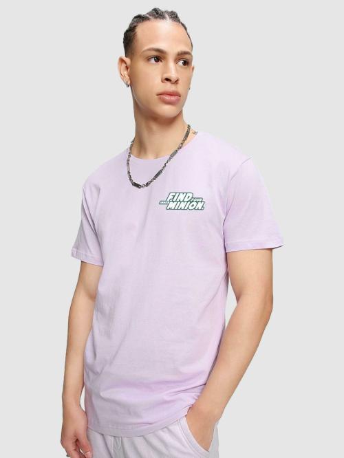 Bewakoof x Minions Merchandise Men's Find Your Inner Minion 2.0 Purple Graphic Print Round Neck Half Sleeve T-Shirt
