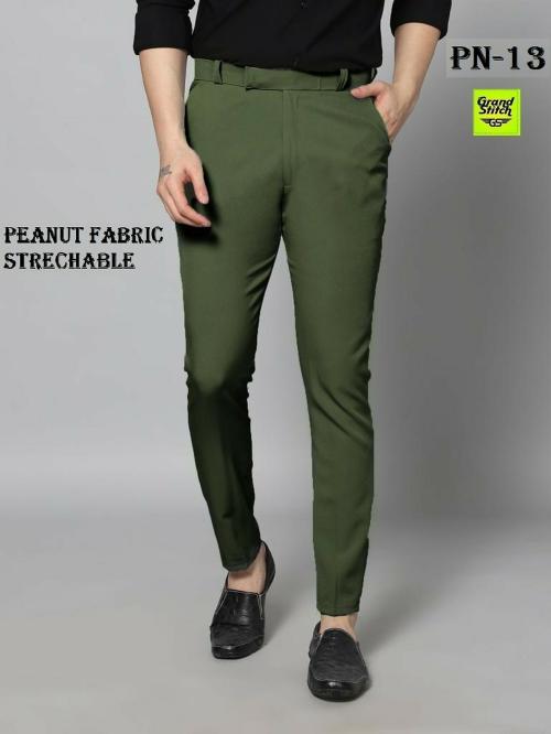 GS GRAND STITCH Mens Lycra Peanut fabric Trouser Pant