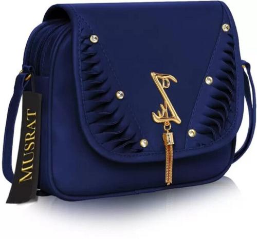 Grabon Womens Polyurethane Blue Casual Medium handbag Bag