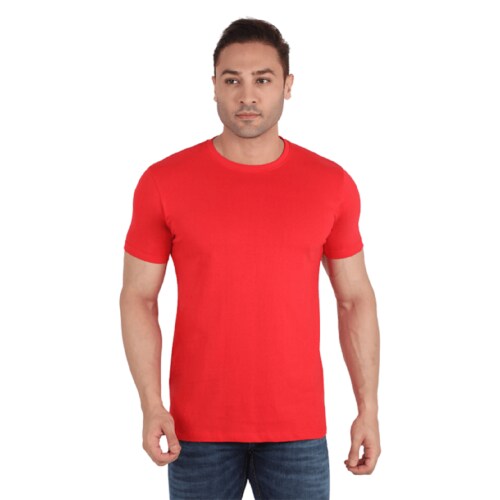 On Loop Red Color Round Neck Tshirt for Men | Cotton T-Shirt for Men Half Sleeves Regular fit | Solid Premium Cotton Fabric Brand for all ocassion | Large | L