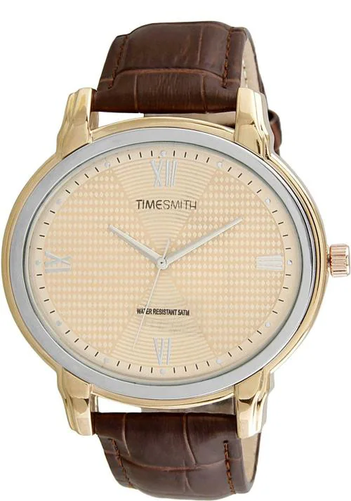 Timesmith Analog Brown Dial Brown Strap Watch for Men (TSM-132) - Pack of 1 Analog Watch