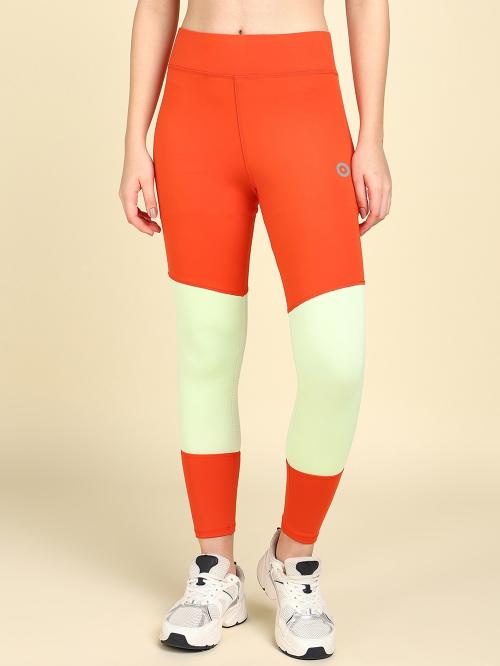 Barbora Color Block Women Orange, Light Green Tights