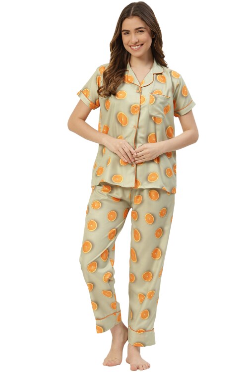 Fasense Cotton Fruit Print Night Suit Set