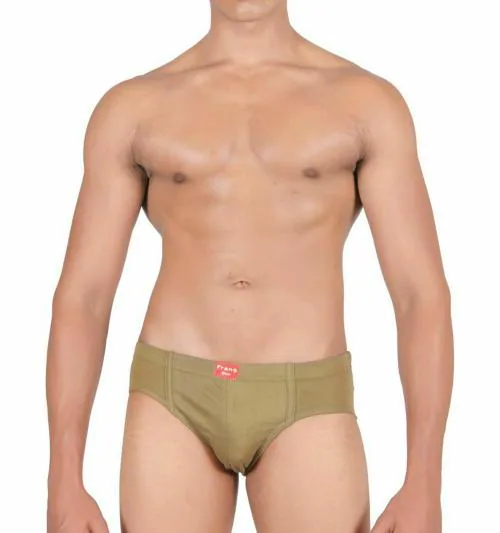 Frang Men Beige Solid Cotton Blend Briefs (90)