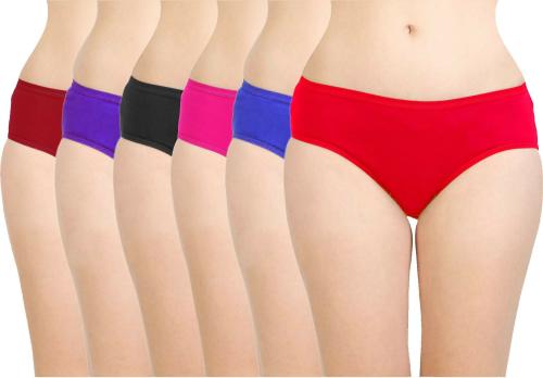 Yana Girls Multicolor Cotton Blend Pack Of 6 Panty (11 - 12 Years)