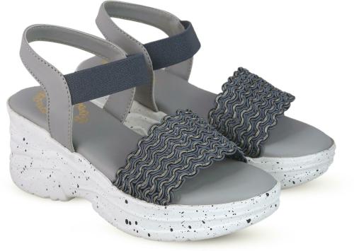 Madam Glorious Women Wedges Grey