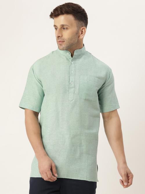 RIAG MEN'S SOLID HALF SLEEVES SHORT KURTA