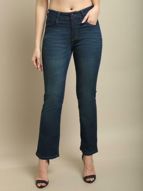 Cantabil Women Blue Solid Jeans