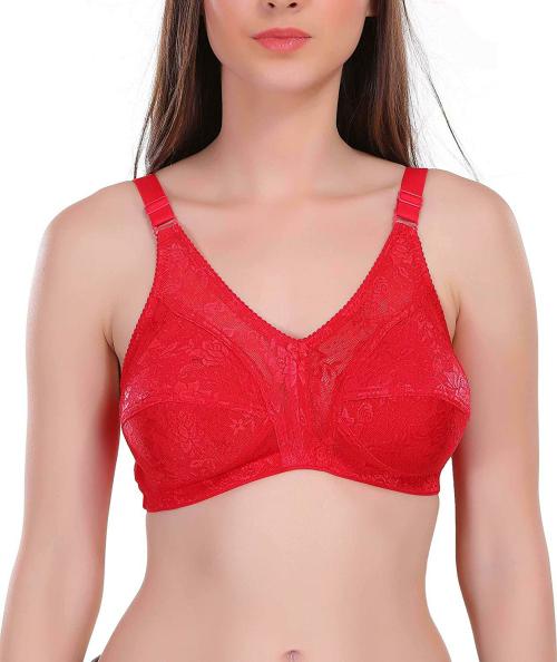 Eve's Beauty Women Red 44D Cotton Bra (44D)