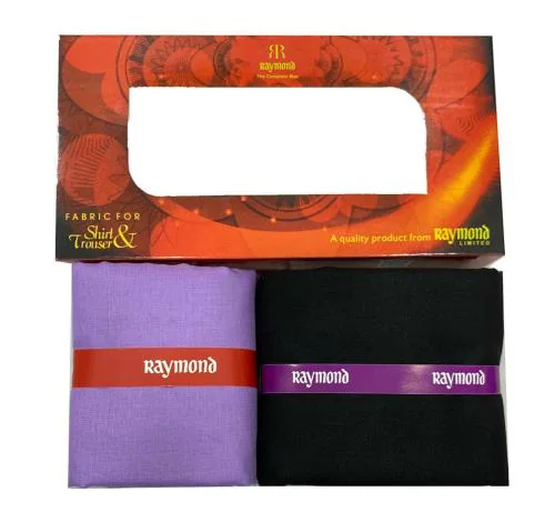 Raymond Lavender Solid Pc-Cotton Shirt & Trouser Fabric in Window Box Packing (Shirt-2.25 m, Pant-1.20 m) R-Onyx-18