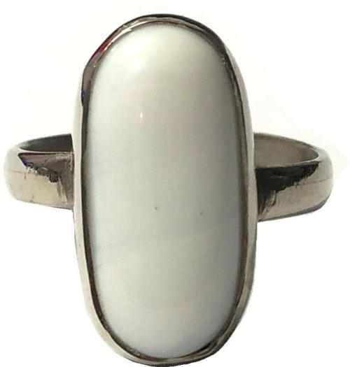 Chopra Gems & Jewellery Rhodium Plated Brass Opal Gemstone Ring (Men, Women, Girls and Boys) - Free Size