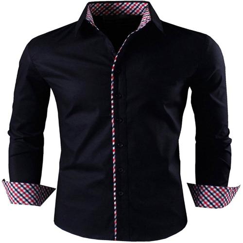 PEARL OCEAN Men Solid Casual Black Shirt