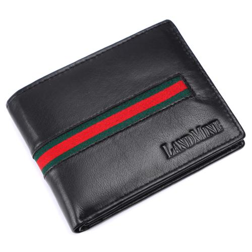 Landmine Men Formal, Casual Black Genuine Leather RFID Wallet (14 Card Slots)