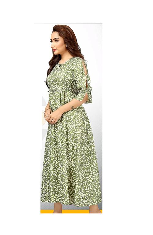 Buy KAKA ENTERPRISES Cotton Printed 3/4 Sleeve Floor Length Regular