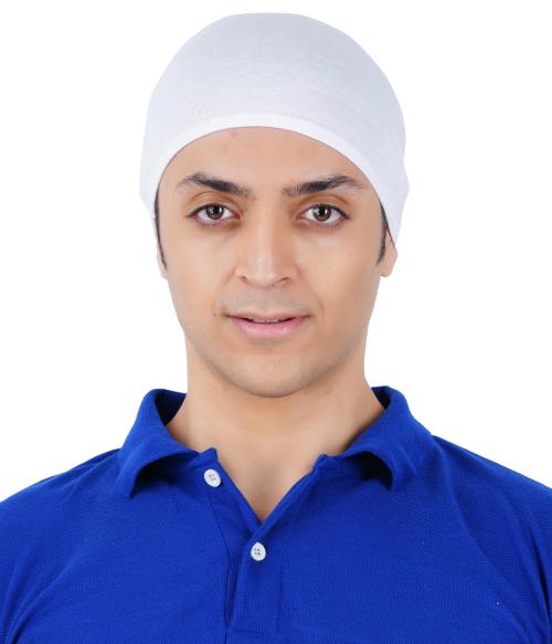 PRIDE APPAREL- COTTON HELMET CAPS-White-pack of 10