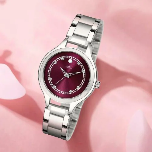 IIK COLLECTION Purple Stainless Steel Analog Watch For Women and Girls(IIK-3126W)