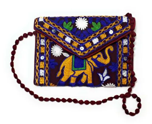 ELEPHANT VELVET ENVELOPE SLING BAG