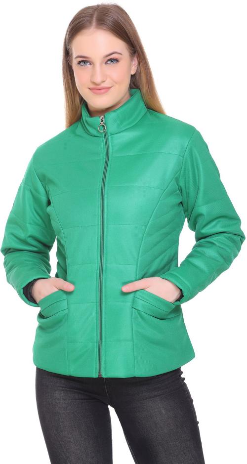 Buy HONEY BELL Women Green Self Design Polyester Casual Jacket Online at Best Prices in India