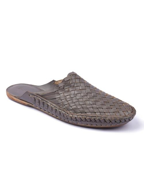 Korakari Half Kolhapuri Grey Chappal