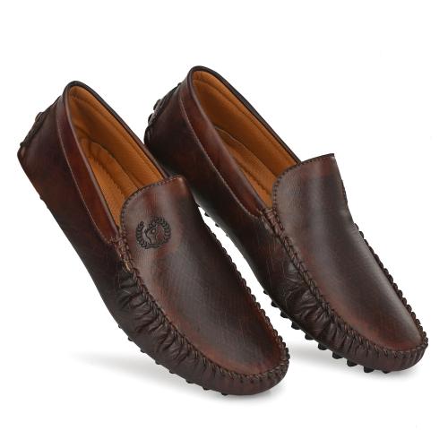 Buy Prolific Men's Casual & Party Textured Drving & Loafers Brown