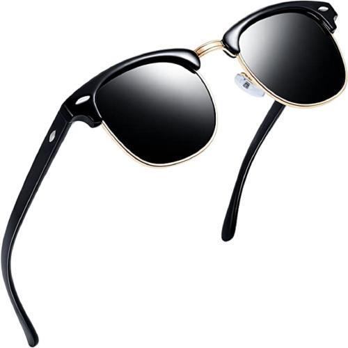 US DESIRE Men Sunglasses for Men Women Semi-Rimless Retro Driving Sunglass: 100% UV Blocking