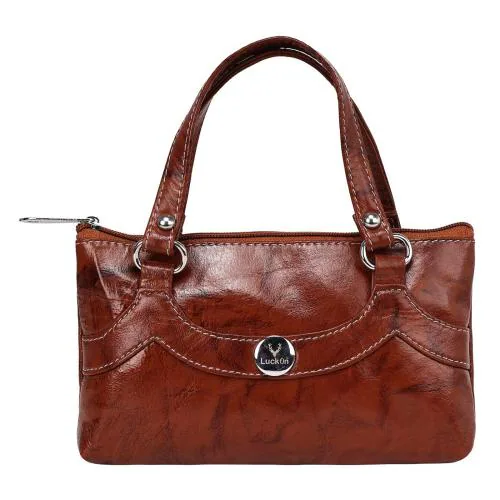 LuckOn Tan Leather Clutch Bag 029