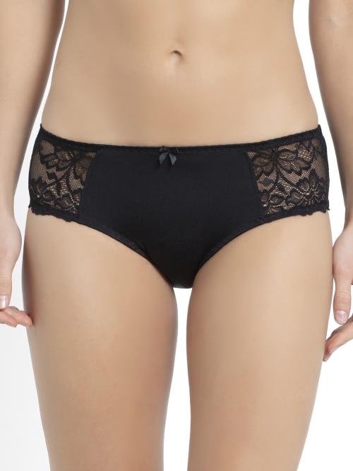 Jockey Women Black Nylon Blend Hipster Briefs