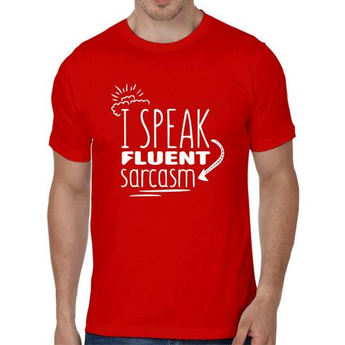 R'Squarre Men Red Cotton T-Shirt