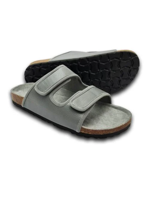 NoStrain Cloudy Grey Parallel Styled Cork Sandals For Men