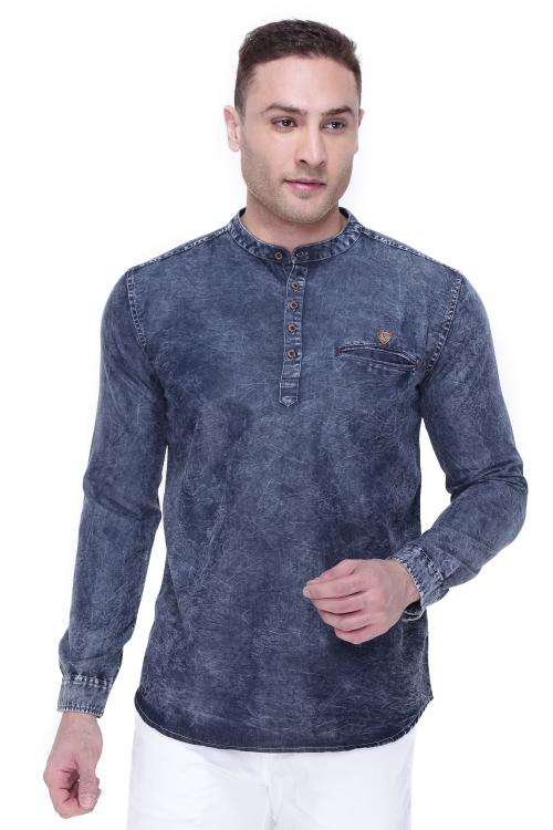 Kuons Avenue Blue Cloud Men's Denim Kurta