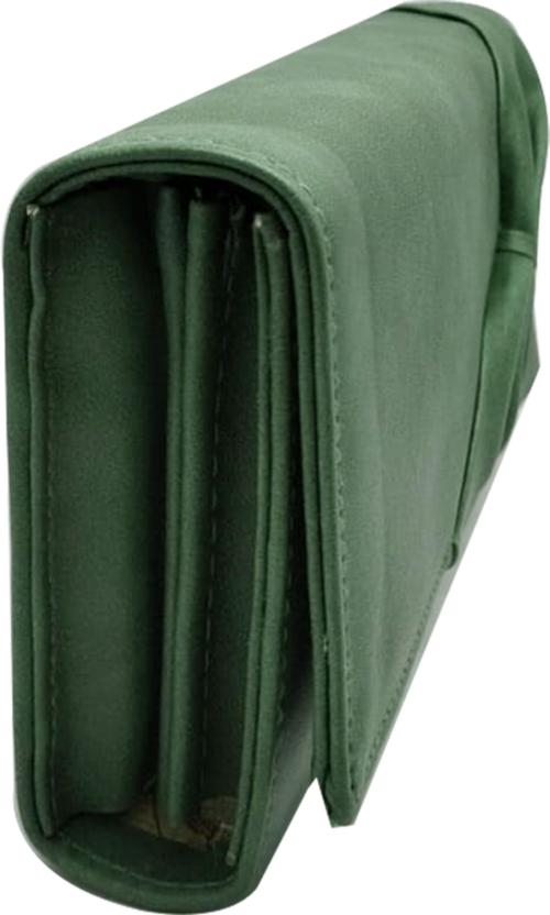 Bulli Women Wallet Green Faux Leather Party Clutch For Women