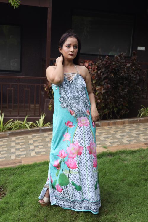 RAJORIA INSTYLE Women's Georgette Digital Print Kaftan/Beach Coverup/Bikini Coverup/Kaftan Coverup/Body Top/Drees EZXA-1-ONE SIZE