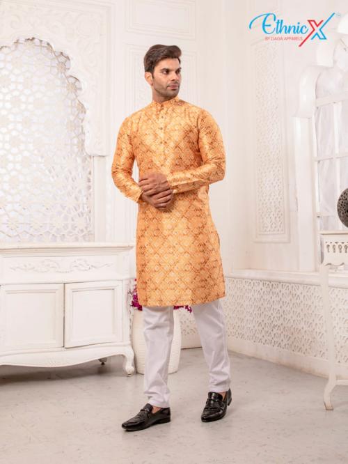 ETHNICX Stylish Printed Pure Cotton Kurta Pajama Set For Men