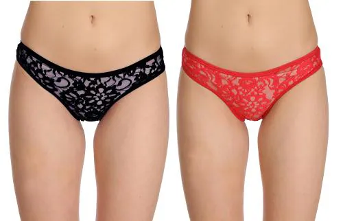 Selfcare Women Multicolor Self Design Net Pack Of 2 Panties