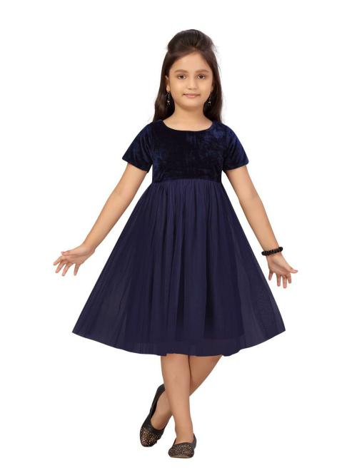 Aarika Girls Navy Blue Colour Frock