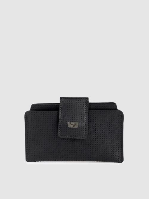 BAGGIT Men Black Solid Polyurethane (PU) Card Holder