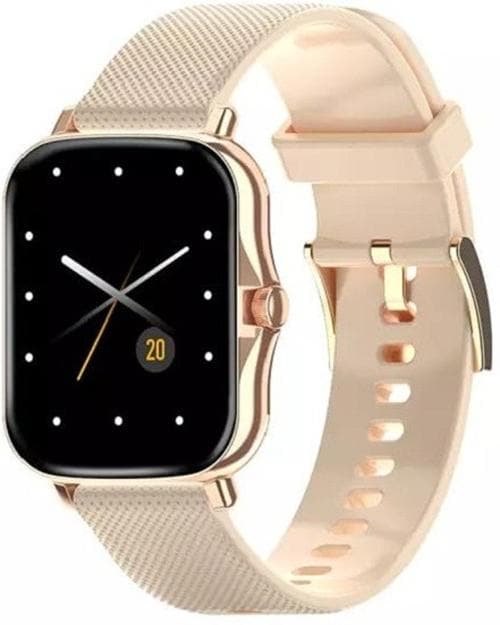 Calvinford Aura Full Screen Touch Beige Smart Watch Smartwatch (Beige Strap, Free)