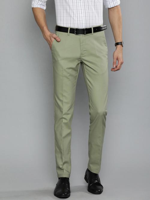 VILLAIN Solid Mid-Rise Stretchable Men's Formal Trousers- Pista - JioMart