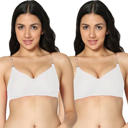 IN CARE LINGERIE Women Full Coverage Heavily Padded Bra (White, White)