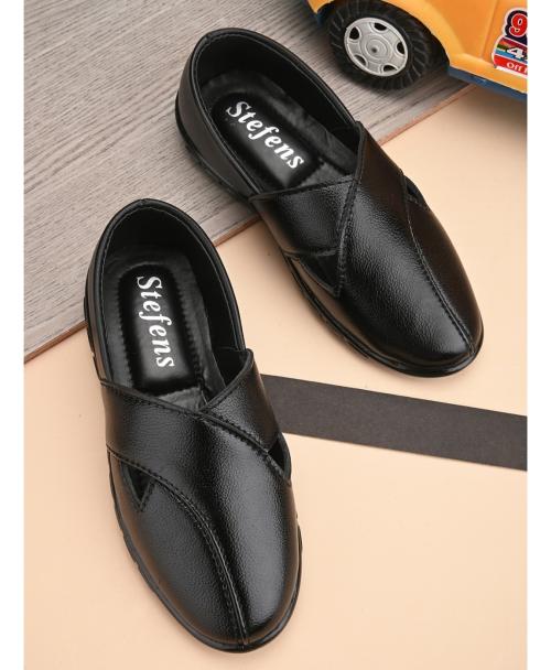 Stefens Black Casual Slip-on For Kids Boys