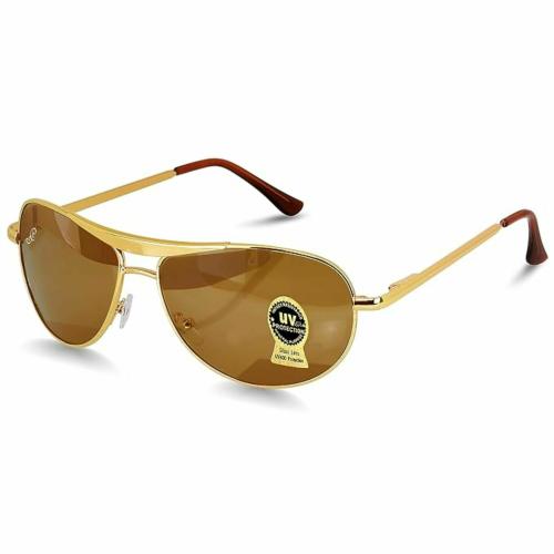Buy ENSHINE COLLECTION Brown Golden frame UV Protection Sunglasses For Mens And Womens Online at