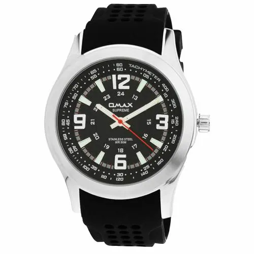 OMAX Analog Black Watch Black Dial With Black Strap for Men - SS276