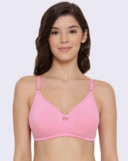 Dhanvi Soft Encircle Bra Women Full Coverage Non Padded Bra (Pink)