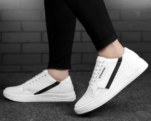Kraasa white Lace Up Sneakers For Men