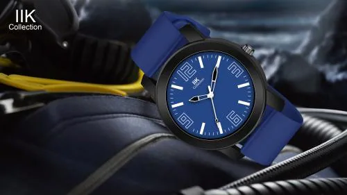 IIK COLLECTION Watches for Men Round Numerical Dial Analogue Men Watch|Long Battery Life| Long Lasting Polish/Adjustable Fixable Silicon Strap|Watches for Boys. (IIK-941M)