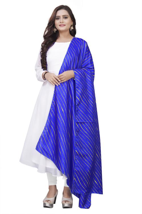 HARRICA Women's Gown Anarkali Long Dress Gown with Dupatta Kurta - Blue