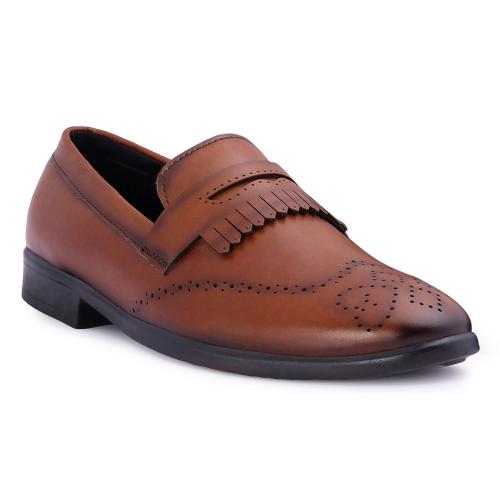 Longwalk Men's Kiltie Formal Shoes Brogue Pattern Loafer