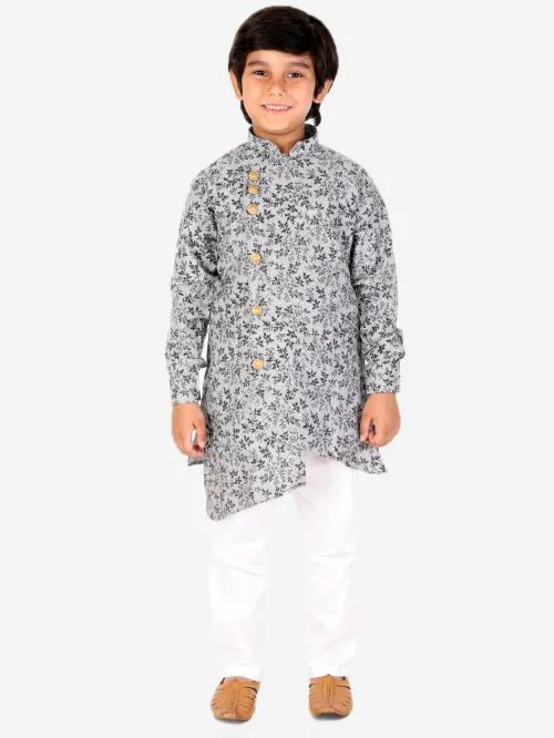 Pro-Ethic Style Developer Kid's Cotton Ethnic Wear Black Kurta Pajama Set